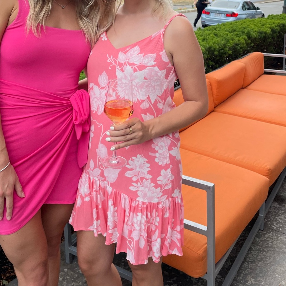 Lulus Coral Ruffled Shift Dress - Picture 3 of 3